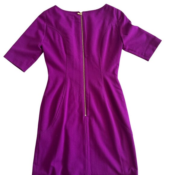 TAHARI Purple Fuchsia Short Sleeve Dress Size 0P - Picture 5 of 8